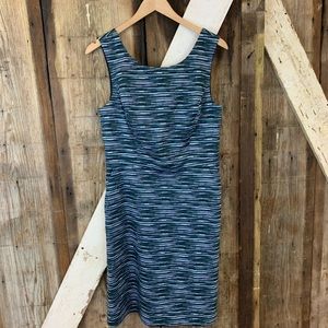 The Limited Sleeveless dress blue/green w pockets